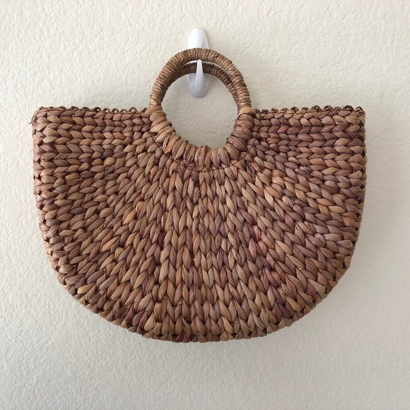 Xhilaration Handbags - Vintage brown straw woven trendy purse